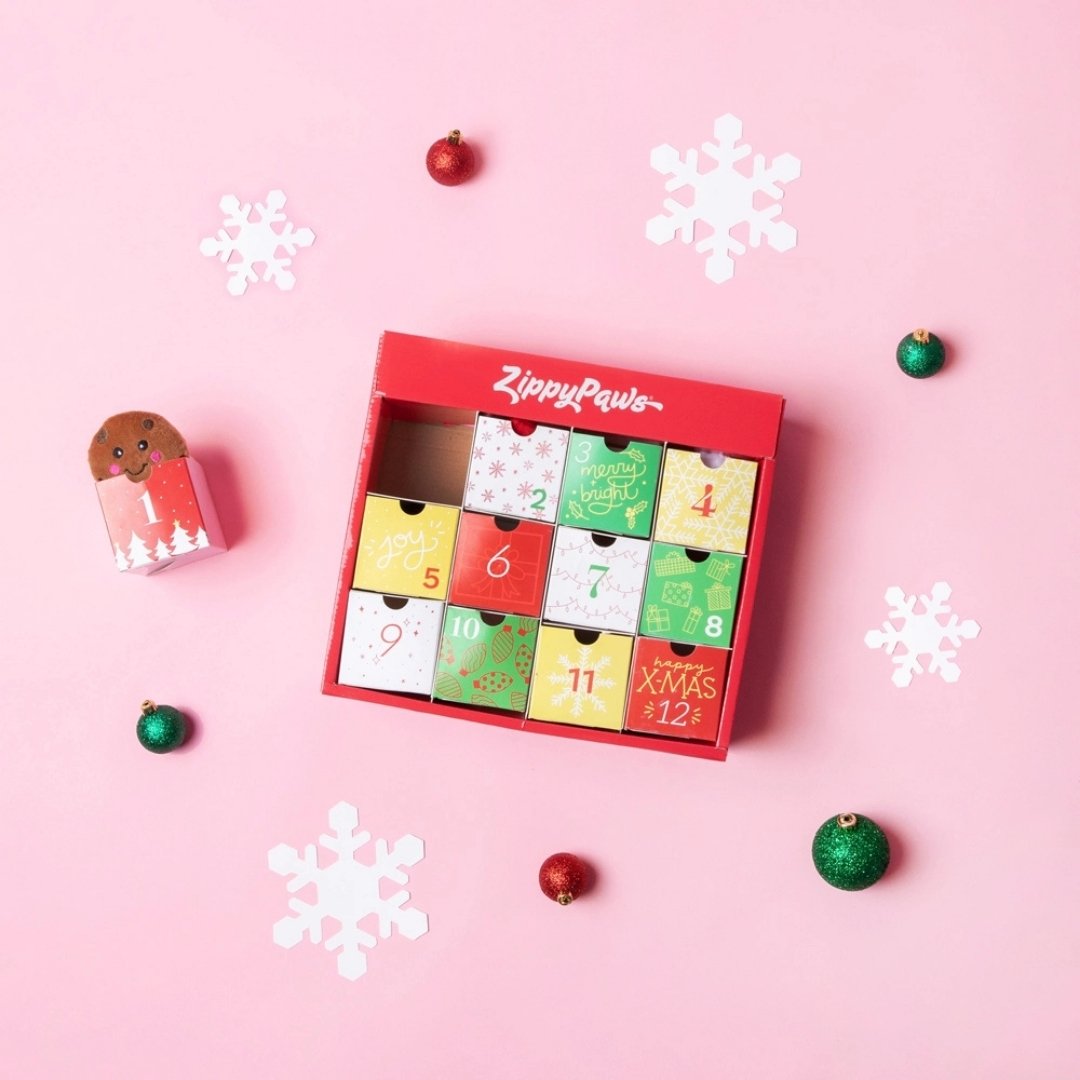 Coffret cadeau de Noël pour chien avec peluches Miniz et couineurs intégrés