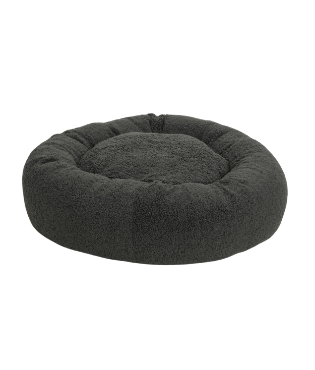 coussin rond pour chien en tissu bouclé doux