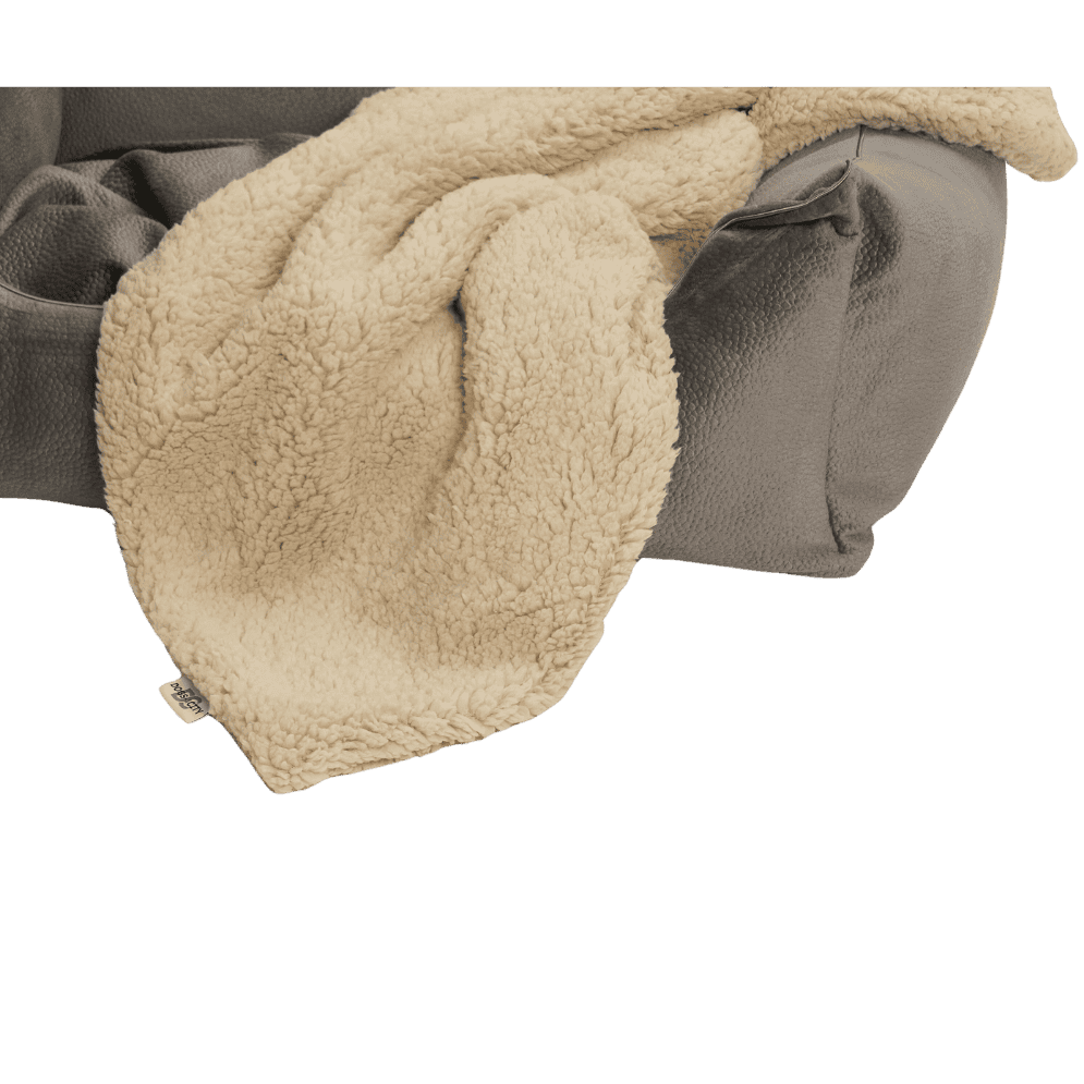 couverture pour chien beige imitation laine d’alpaga