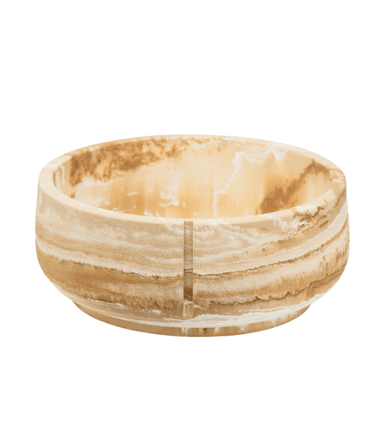 Gamelle chien artisanale en sable naturel, robuste et antidérapante, marbre