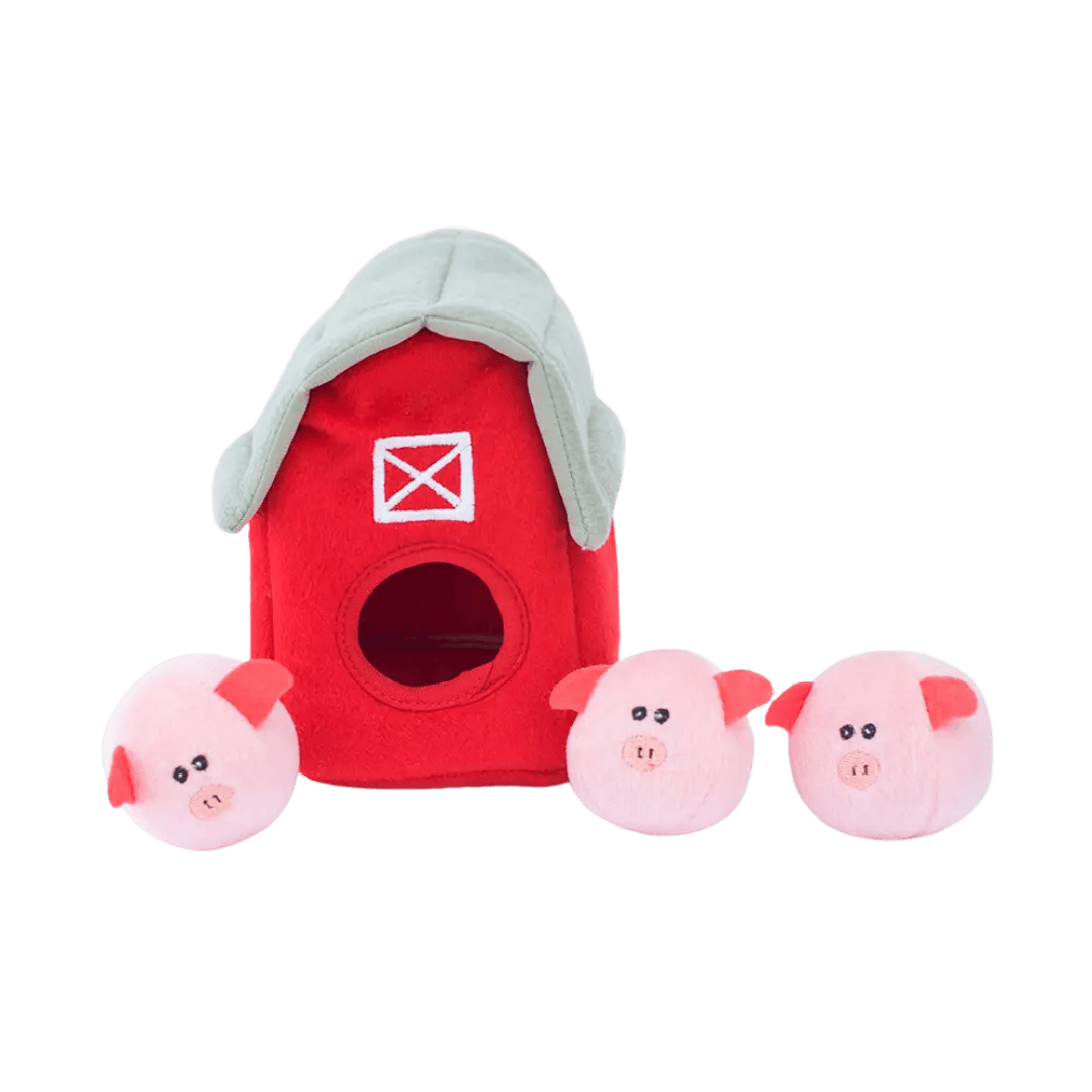 Jouet cochon pour chien Zippy Burrow Pig Barn – jouet interactif cache-cache