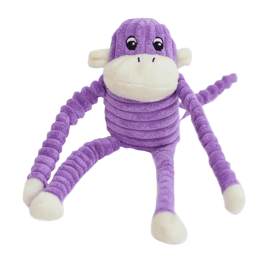 Jouet peluche chien ZippyPaws Spencer le singe – petit format violet