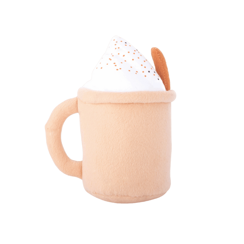 Peluche pour chien en forme de boisson Eggnog avec détails brodés