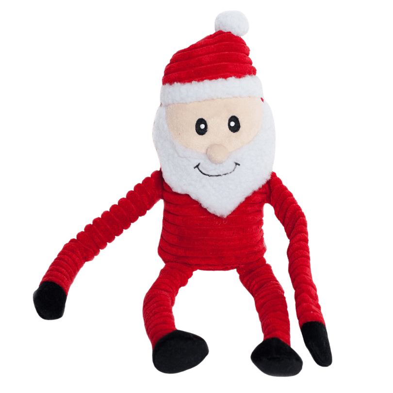 Jouet père Noël pour chien Holiday Crinkle ZippyPaws avec couineur et parties froissées - grande taille