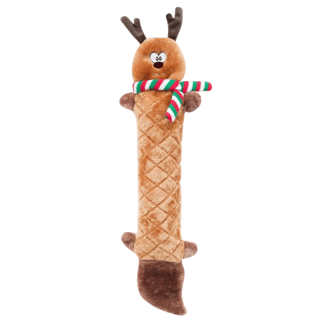 Jouet renne de Noël pour chien ZippyPaws Holiday Jigglerz avec couineur exclusif