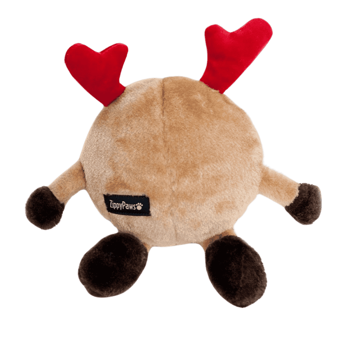 Peluche renne de Noël pour chien marron, compacte et festive