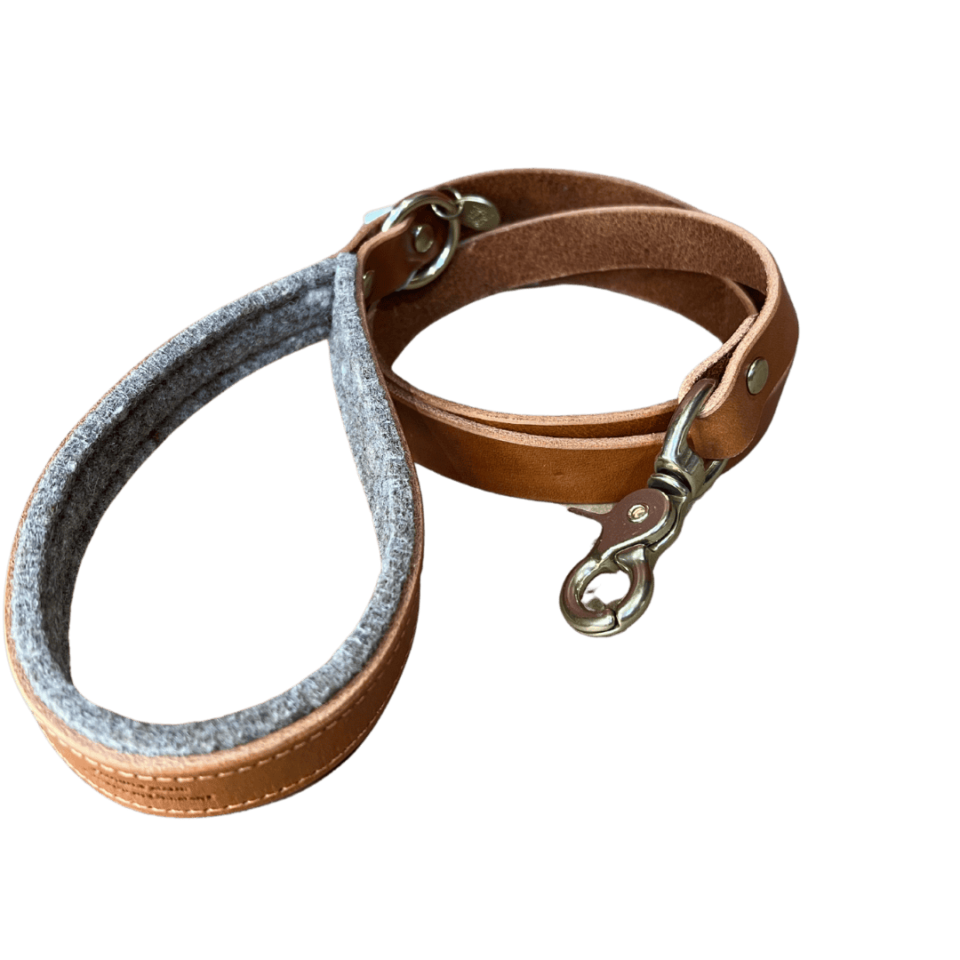 laisse pour chien en cuir marron