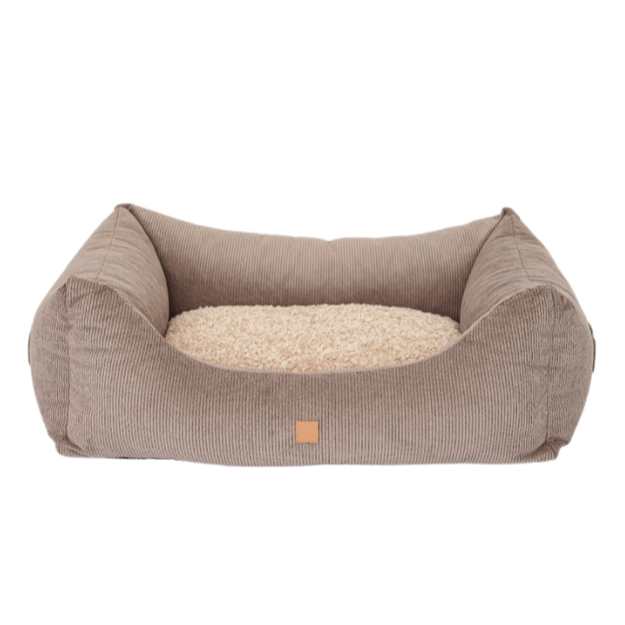 panier orthopédique pour chien marron avec mousse à mémoire de forme