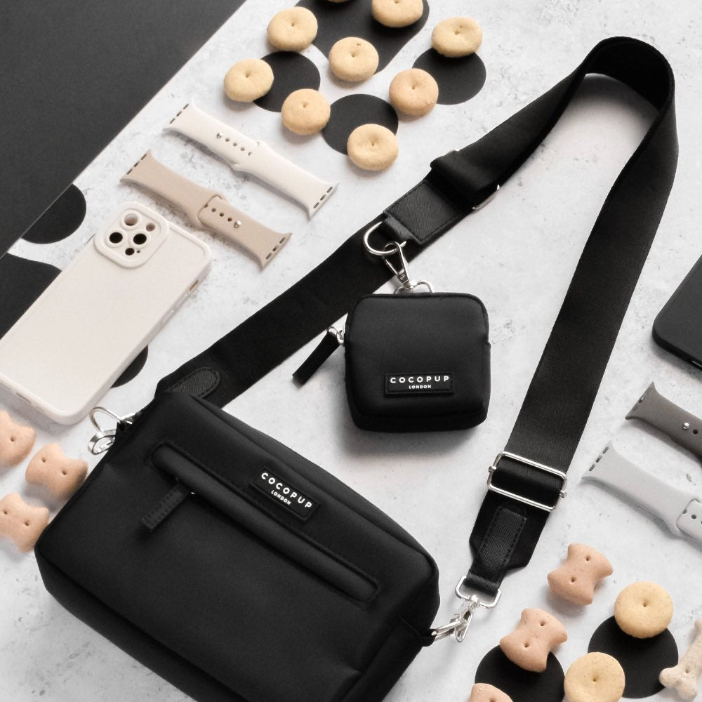 ensemble avec sac friandises chien noir