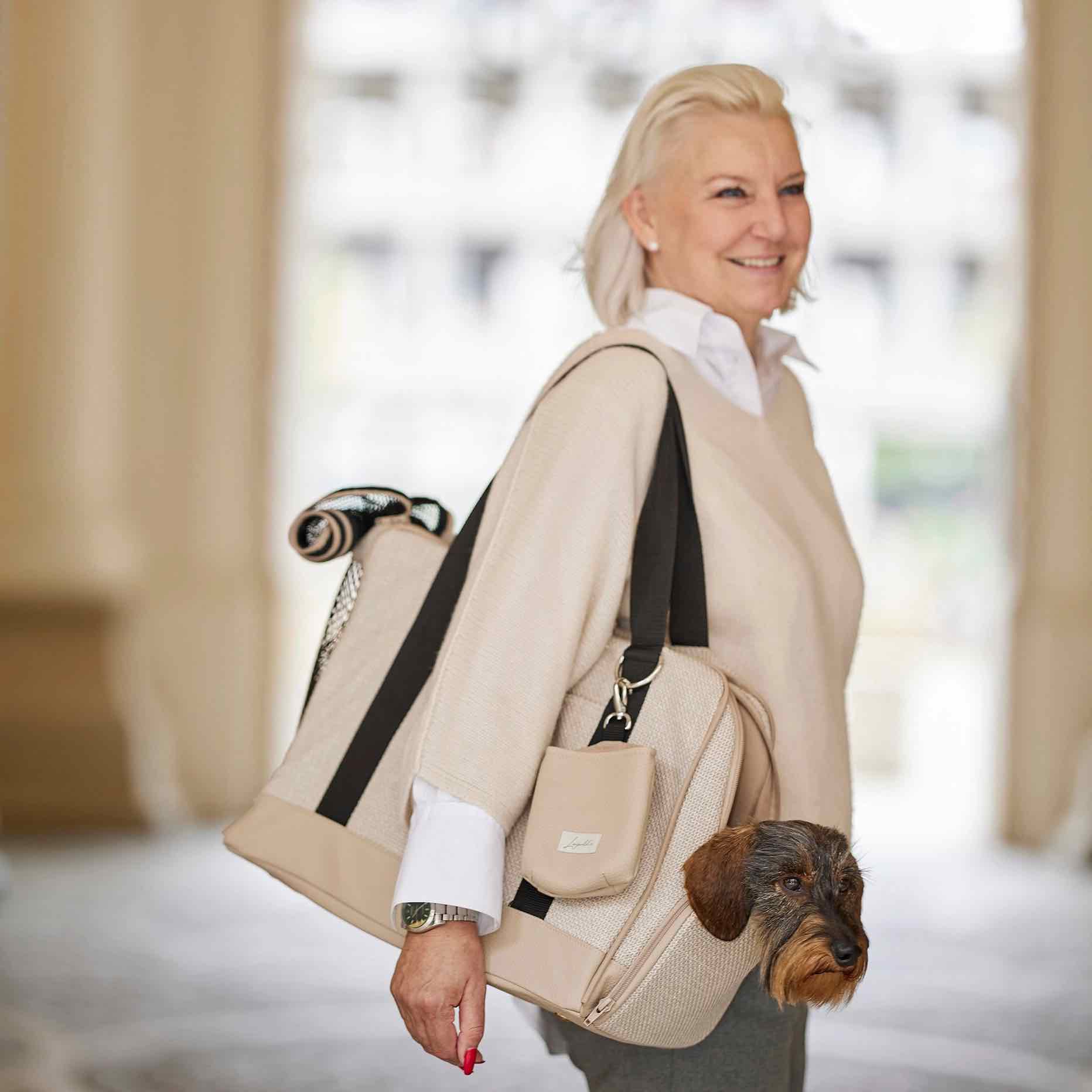 Sac de voyage pour chien pliable avec poche latérale discrète