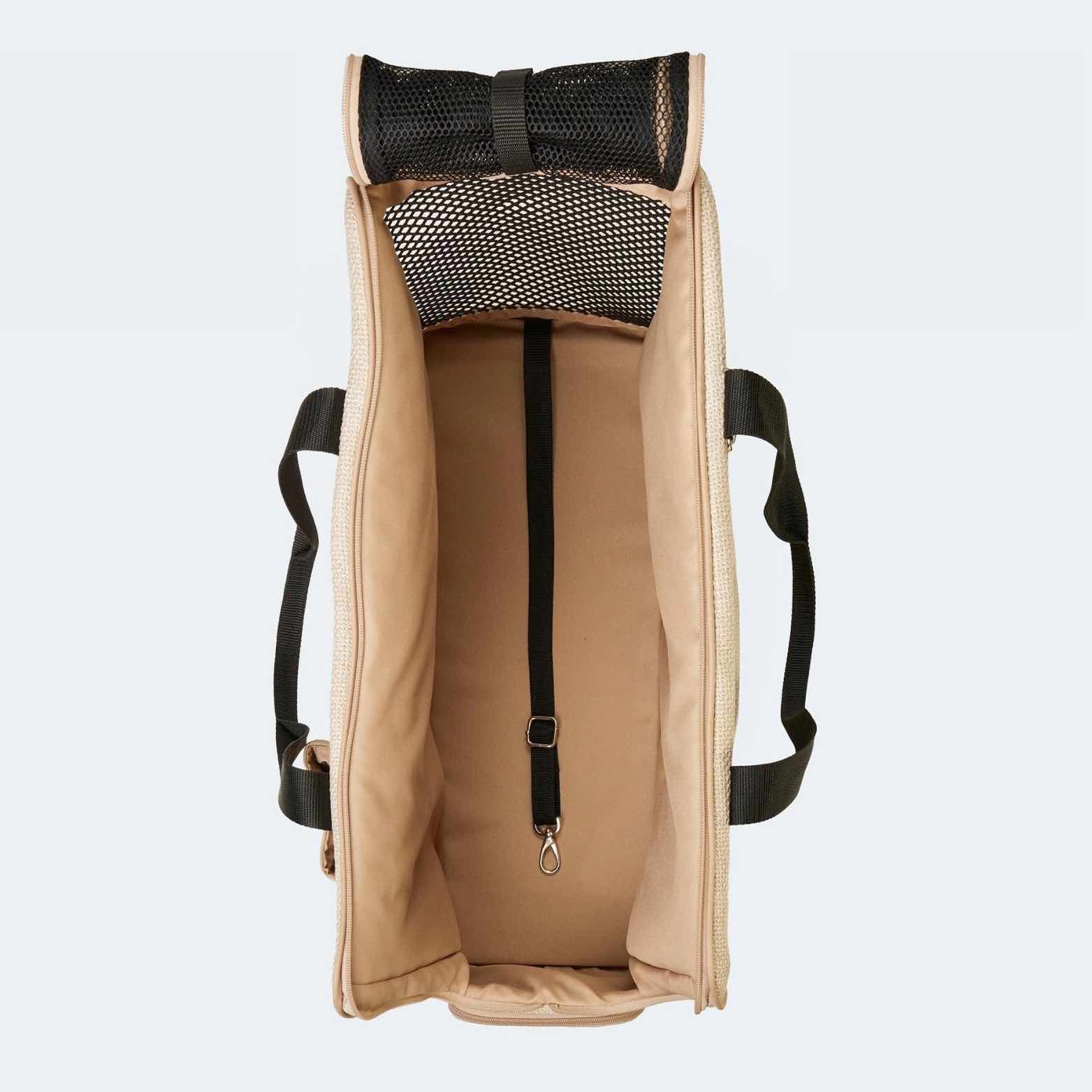 Intérieur du sac de voyage pour chien