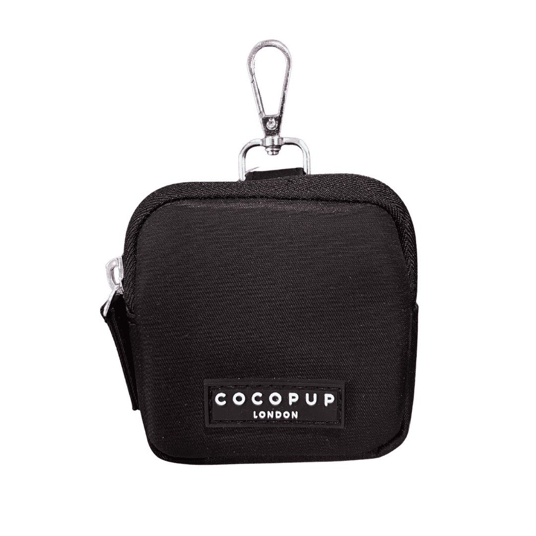sac friandises chien noir compact avec fermeture zippée