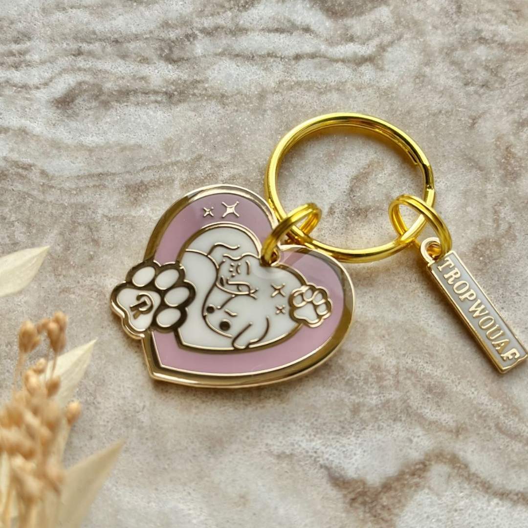 Médaille pour chien en forme de cœur rose, accessoire Saint-Valentin chien plein d’amour