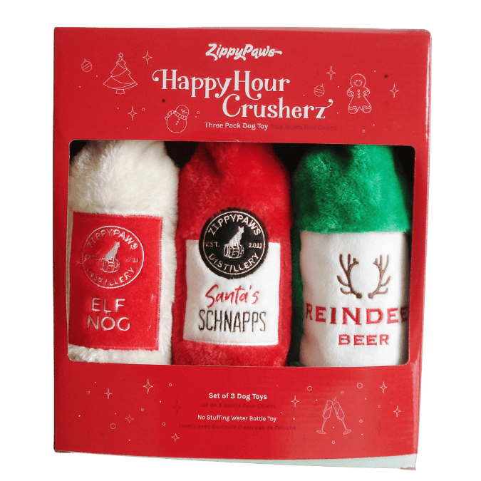 Pack de 3 jouets festifs pour chien ZippyPaws Happy Hour Crusherz