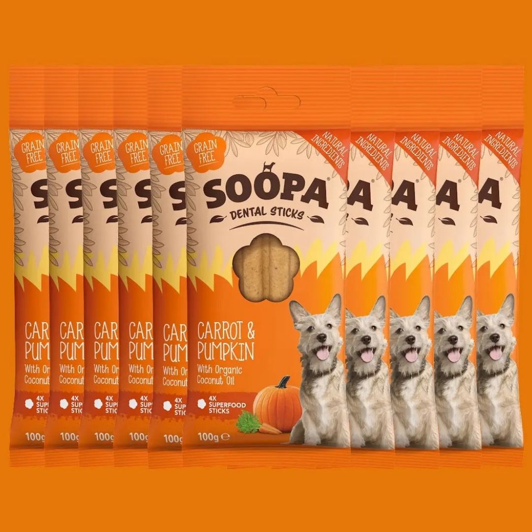 Plusieurs sachets de stick dentaire chien Soopa