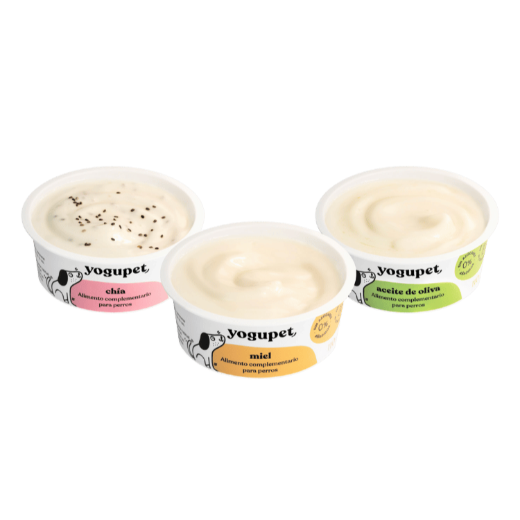 Yaourt pour chien Yogupet au miel, chia ou huile d’olive