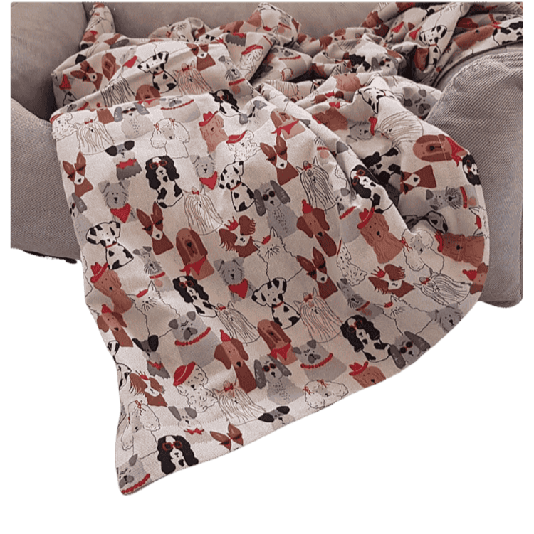 couverture pour chien imprimée avec motifs chiens