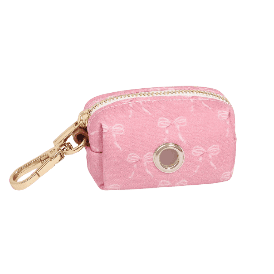 Distributeur sacs pour déjections canines en toile – coloris rose Sunny Tails
