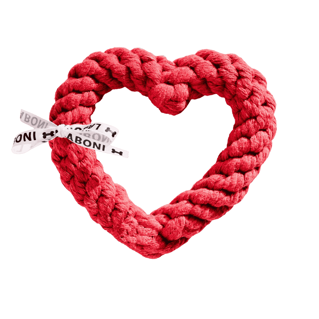 jouet cœur en corde chien en coton naturel Laboni