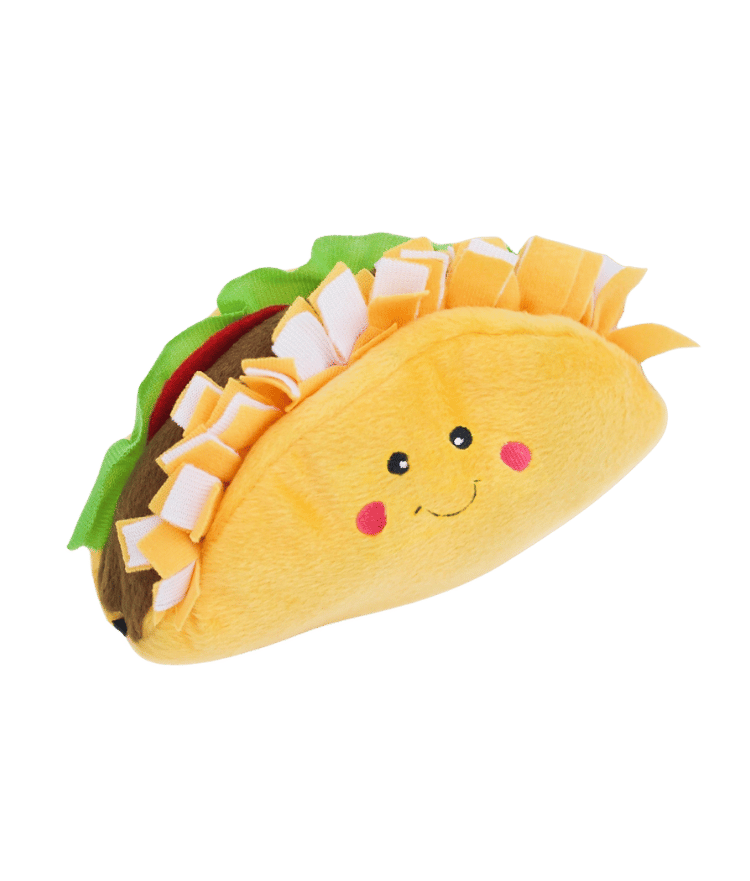 peluche tacos pour chien avec couineur intégré