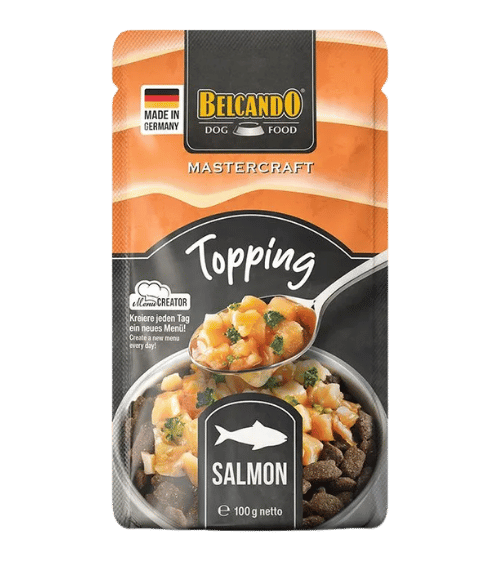 Topping pour chien au saumon et brocoli – Belcando 100g