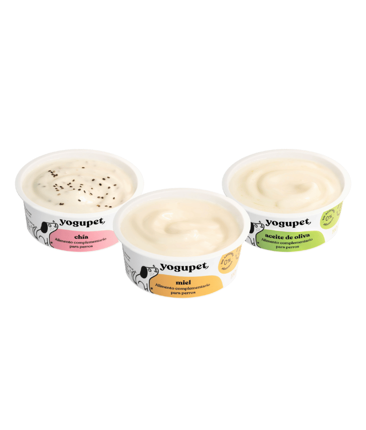 Yaourt pour chien Yogupet au miel, chia ou huile d’olive